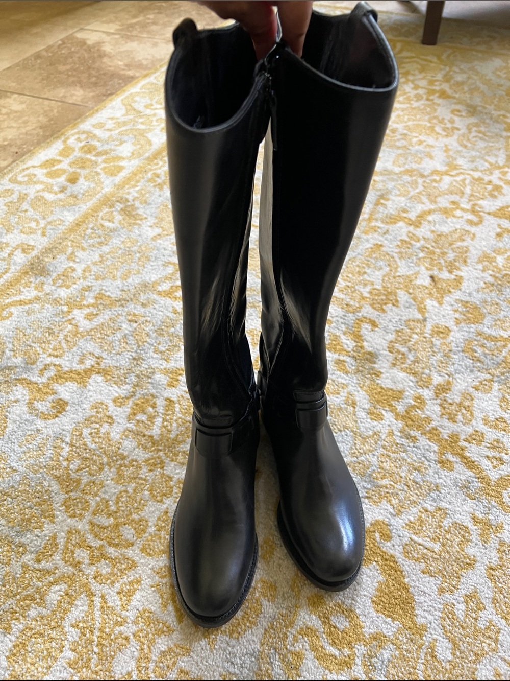 Tory Birch Classic Black Leather Knee-High Riding Boots - Women's size 5 - Picture 6 of 9